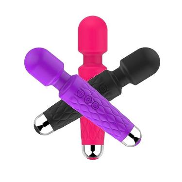 Imagem de Varinha Mágica 20 Vibrações Vibrador Massageador Corporal Estimulador 20cm x 4cm Recarregável Silencioso Portátil