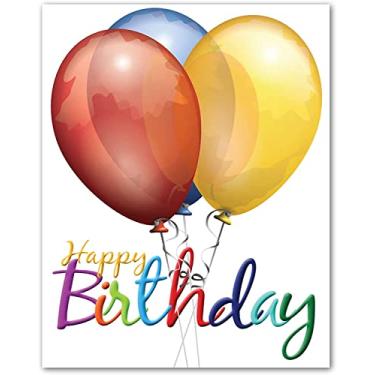 Imagem de Small World Greetings Cartões de feliz aniversário 12 unidades - dentro em branco com envelopes - tamanho A2 (14 x 10,8 cm) - família, amigos, colegas e mais