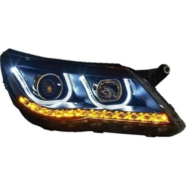 Imagem de Estilo de carro compatível com farol LED VW Tiguan 2007-2012 compatível com farol Tiguan lâmpada de cabeça DRL Angel Eye opção oculta bi xenon acessórios automotivos