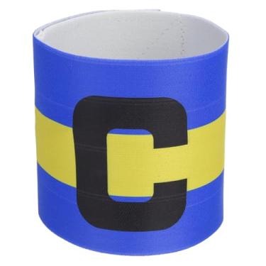 Imagem de PATIKIL Braçadeira de Capitão de Futebol, Braçadeiras de Capitão para Futebol Elástico Capitão C Braçadeiras Esportivas para Jovens Adultos Treinamento de Equipes de Futebol Azul/Amarelo