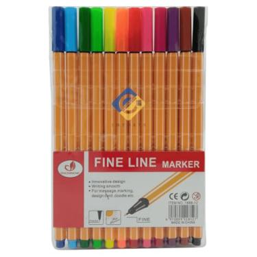 Imagem de Kit Canetas Coloridas Fine Line Ponta Fina 0.4 mm – Precisão e Cores Vibrantes (12)