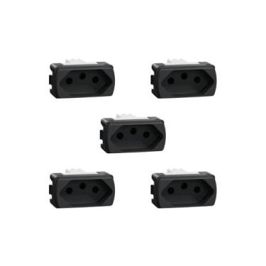 Imagem de Kit 5 Modulos Tomada 10A Grafite Miluz S3B70341 Schneider