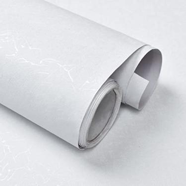 Imagem de Papel de parede branco para quarto Papel de parede de seda para armários autoadesivo removível papel de parede texturizado em relevo vinil impermeável forro de prateleira 39,9 cm x 299,7 cm