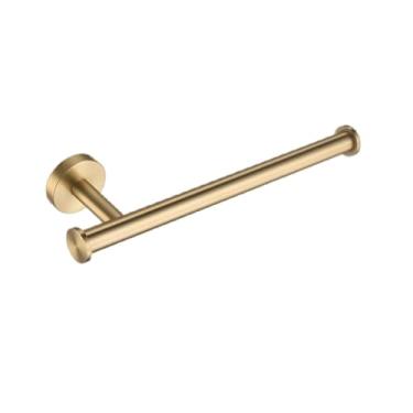 Imagem de Conjunto de ferragens para banheiro e cozinha em ouro escovado, barra de toalha, gancho para casaco, suporte para papel higiênico, saboneteira, acessórios para banheiro, anel para toalha A