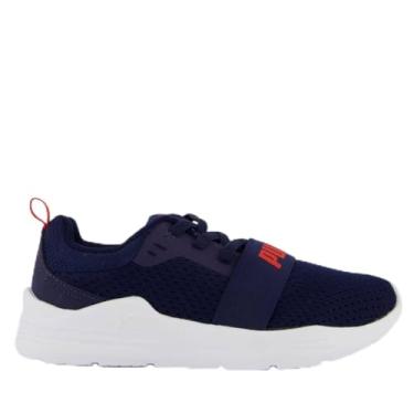 Imagem de Tênis Puma Wired Run PS BDP Infantil Marinho e Vermelho 32