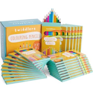 Imagem de THE TWIDDLERS 24 caixas com 12 lápis de cor a granel (total de 288) lápis de cor pré-afiados para crianças, lápis de colorir, material escolar para professores, prêmios de sala de aula, enchimentos de