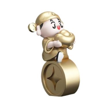 Imagem de Generic Estátua de Cai Shen, estátua do chinês da riqueza, estatueta de mesa, estatueta de Buda, ornamento Fengshui para armário, prateleira, entrada, Dourado