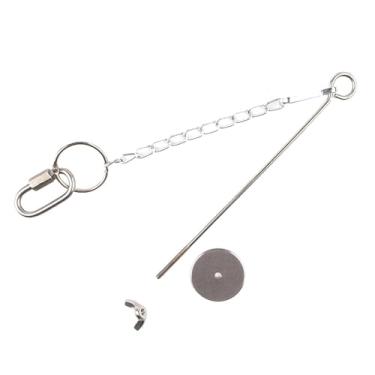 Imagem de Ioensy Alimentador de vegetais pendurado brinquedo de galinha brinquedo de aço inoxidável espeto de comida flexível frango fruta rack para galinhas animal de, L