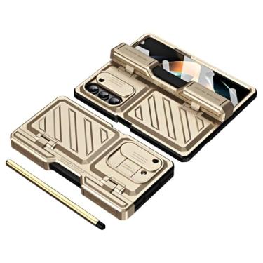 Imagem de Capa protetora de TPU resistente e resistente à queda com design transformador para Samsung Galaxy Z Fold 6 5 com caneta stylus protetora de tela, dourada, para Galaxy Z Fold 6