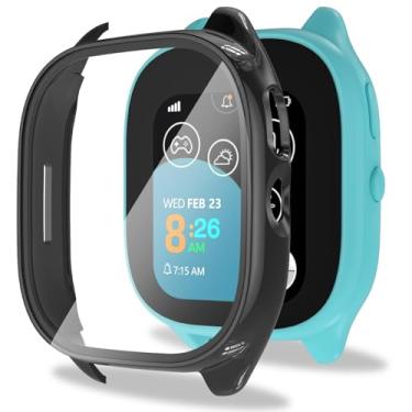 Imagem de ottpluscase Pacote com 1 capa preta para Gizmo Watch 3 Adventure protetor de tela com vidro temperado para crianças, protetor de tela sensível ao toque para Verizon Gizmo Watch 3 Adventure