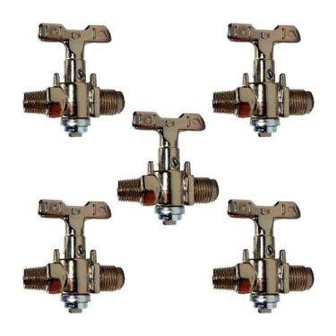Imagem de Kit 5 Registro Forno E Fogão Semi Industrial 3/8 X 1/4 X 1/8 - AZ135