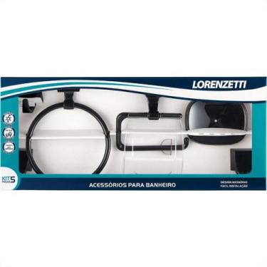 Imagem de Acessorio Wc Lorenzetti Fortti Preto F24 Kit Com 5 Pecas