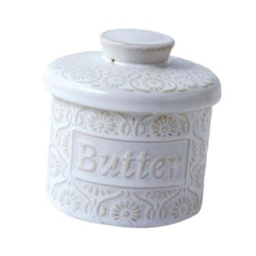 Imagem de IEUDNS Manteiga crock com tampa, detentor de manteiga cerâmica, suporte de grande capacidade, prato de recipiente cerâmico de decoração para casa para,
