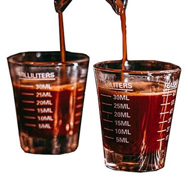 Imagem de Copos de shot Copo medidor Espresso Shot Glass Liquid Heavy Glass Wine Glass 2 Pacote com 26 Medidas incrementais 28 g, 6 colheres de chá, 2 Tbs, 30 ml por TIYOORTA (2 pacotes branco)