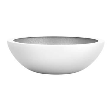 Imagem de Vaso Bacia Suculenta Para Planta Flor Fibra Vidro 25cm Cores (BRANCO FOSCO)