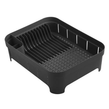 Imagem de Escorredor De Louça Pratos Plástico Porta Talheres Bancada, Preto, Pre