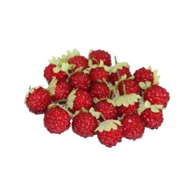 Imagem de GuCra Framboesa Modelo Frutas Modelo Framboesa Pacote com 20 Amostras de Alimentos Interior Expositor de Flores Artificiais (vermelho)