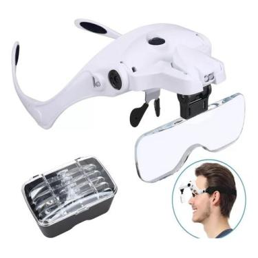 Imagem de Lupa De Pala Para Cabeca Aumento 05 Lentes Luz Led Oculos - eYEGLASS