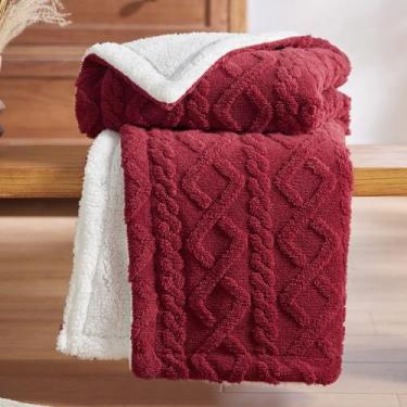 Imagem de Cobertor Sherpa Bedsure para Sofá - 130x150cm - Vermelho