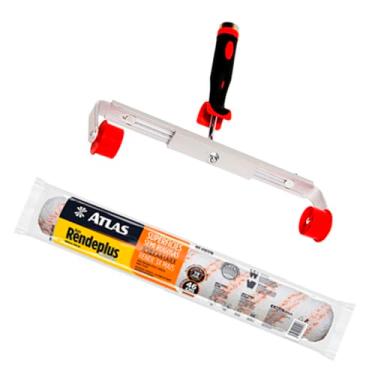 Imagem de Kit Rolo RendePlus Big 46cm + Garfo Duplo Profissional Pintura Tinta Acrílica Látex Atlas