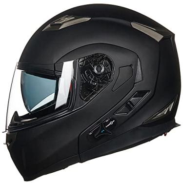 Imagem de ILM Capacete De Motocicleta Com Proteção Solar, Modular E Flip-Up Integrado Com Bluetooth, Modelo Mp3 Intercom 953Pro (Xxl, Preto Fosco)
