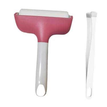 Imagem de oshhni Brayer Roller T-shirts Transferência de calor Roller Diy Pintura de óleo Ferramenta de tinta Aplicação de impressão Rolo de arte portátil, Rosa Vermelha