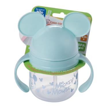 Imagem de Caneca Treinamento com canudo de silicone retrátil Mickey 260 ml Plasútil