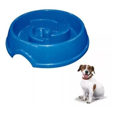Imagem de Comedouro Plástico Coma Melhor Slim Azul - Furacão Pet