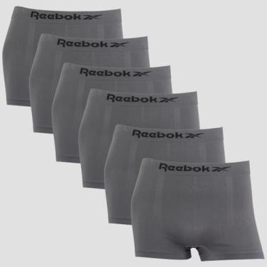 Imagem de Kit 6 Cuecas Boxer Reebok Masculina Microfibra Premium Lisa, 6 chumbo,