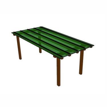 Imagem de Kit Policarbonato Verde 4mm 2,00m x 6,00m - Perfis Naturais - RM Polic