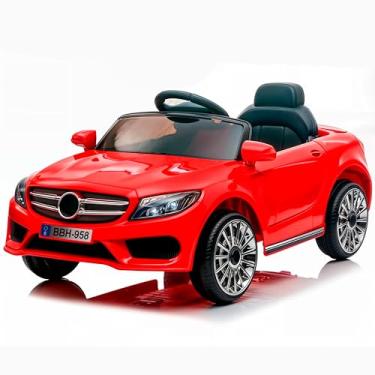 Imagem de Mini Carro Eletrico Infantil para Criança 2 a 4 anos com Controle Remoto Carrinho motorizado a bateria 6v Crianca eletrica Brinquedo Cor Vermelho
