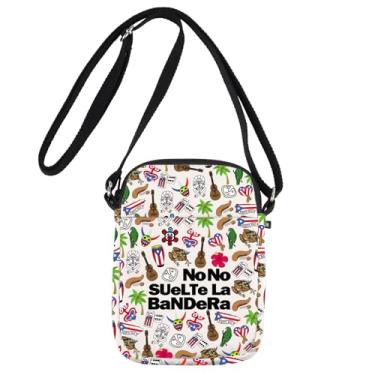 Imagem de JNIAP Bolsa tiracolo inspirada no cantor, presente de música latina, presente No No Suelte La Bandera Puerto Rico cadeira branca presente, No No Cb