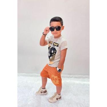Imagem de Roupa Infantil Masculino Conjunto de Verão Bermuda Com Blusa - Ikaros 