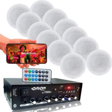 Imagem de Kit Som Ambiente 4 Canal 500 Watts + 12 Caixa Br Red Gesso - ORION