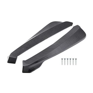 Imagem de Amortecedor Traseiro Divisor Lip, 2Pcs 47.5x14.5x4.5cm Universal Car Traseiro Bumper Canto Lip Preto Chin Saia Protetor (Fibra de carbono)