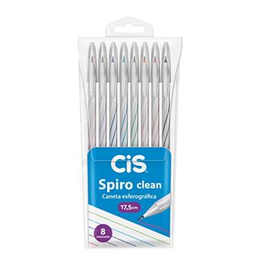 Imagem de Caneta Esferográfica SPIRO CLEAN, CIS, Multicor, Estojo com 8 unidades, Multicolorido