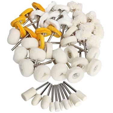Imagem de 1Inch Polindo conjunto de rodas polindo, lã feltro algodão montado 3mm pernil para acessórios de ferramenta rotativa, mini kit de polimento de escova