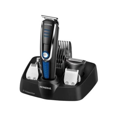 Imagem de Maquina Cortar Cabelo Aparador De Pelos Mondial 10X1 Blue