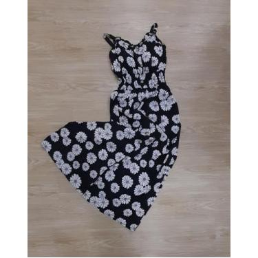 Imagem de Vestido Longo Alça Estampado Margarida Pura Magia, Cinza, G