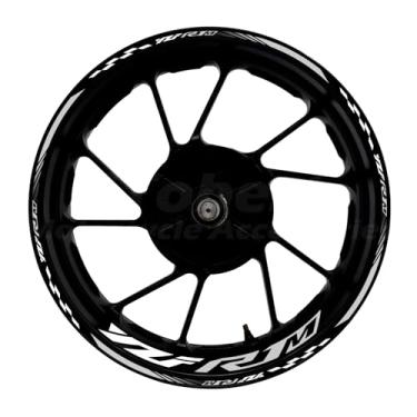 Imagem de Awonderful Kit de listras refletivas para motocicleta, adesivos de aro de roda de vinil compatíveis com Yamaha YZF1000 R1M 2020-2024 (cinza)