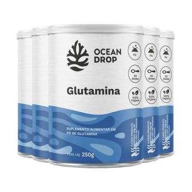Imagem de Kit 5 Glutamina em Pó Ocean Drop Vegano 250g