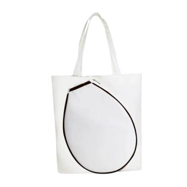 Imagem de oshhni Tennis Racket Bag Canvas Fácil de limpar a bolsa para um de ginástica profissional ou para iniciantes para o, Borda Preta