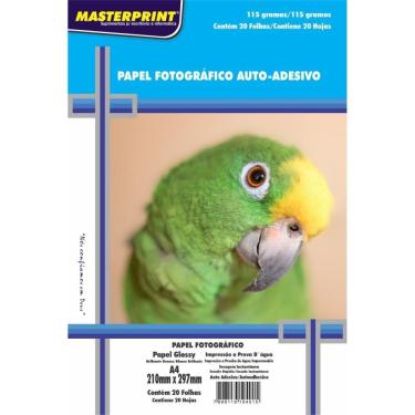 Imagem de Papel Fotográfico Inkjet A4 Glossy Adesivo 115g 20fls