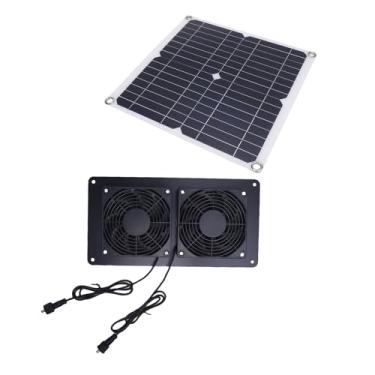 Imagem de Ventilador de Energia Solar, 12W 18V 43.4cfm Kit de fã de Exaustão Duplo Adequado para Galinhas, Estufas, Galpões e Casas de Estimação