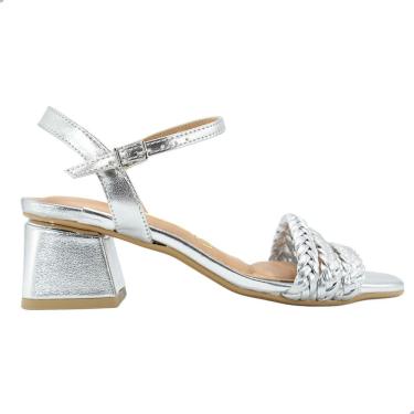 Imagem de Sandália Feminino Vizzano Metalizado Premium Prata