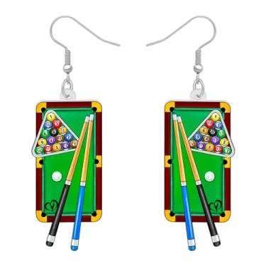 Imagem de DALANE Brincos de acrílico divertidos com pingente de bola esportiva para mulheres, brincos pendentes de futebol, joias para amantes de esportes, presentes de aniversário, Medium, Acrílico, Sem pedra