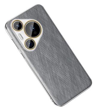 Imagem de LTLMYDAM Capa de proteção de lente para Huawei Pura 70 Ultra/70 Pro/70 Pro+/70, capa de telefone fina de couro leve e luxuosa, antiqueda, revestimento interno resistente a arranhões, cinza, 70 Ultra