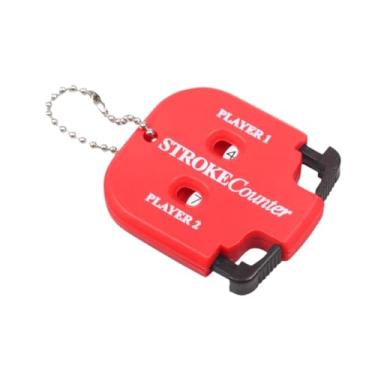 Imagem de UGPLM Acessórios contra contraveses de golfe 2 Digit Square, Manual, 2 jogador com cadeia -chave portátil para jogos esportes, Vermelho
