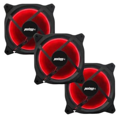 Imagem de Kit 3 Cooler Fan Reinforced 5 Leds Para Gabinete 120mm x 120mm - Ponto