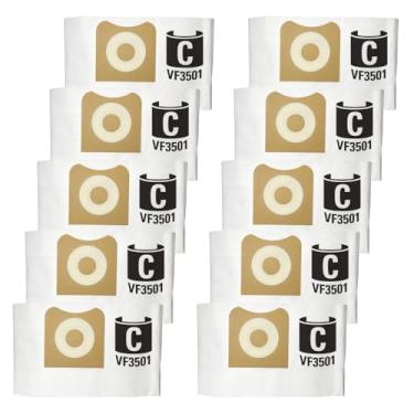 Imagem de 10 pacotes de sacos de pó plissados tamanho C VF3501 compatíveis com Ridgid, compatível com aspirador de pó molhado/seco Workshop de 3 a 4,5 galões 6 galões Nxt aspirador de pó de substituição 23738